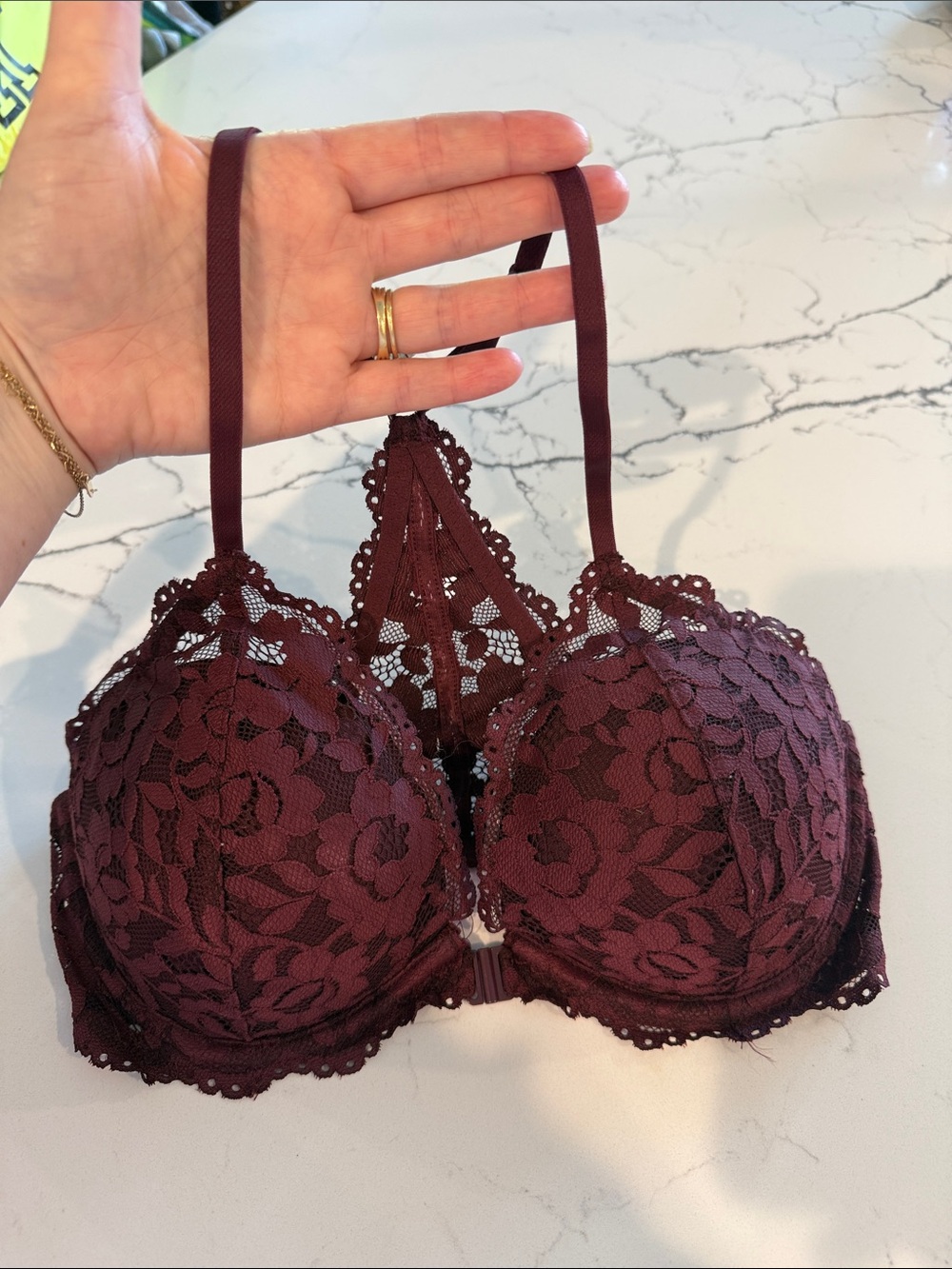 Victoria's Secret Burgundy Lace Push-Up Racerback Bra